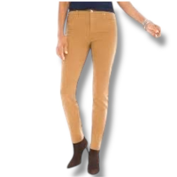Chico's The So Slimming Girlfriend Ankle Jeans Size 0 (US 4R) in Camel - Picture 1 of 9